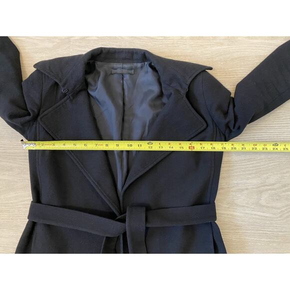 THE ROW Cashmere Belted Wrap Coat Black Sz 0 Quiet Luxury Designer USA - Picture 10 of 16